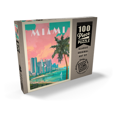 Miami, FL: South Beach, Vintage Poster 100 Puzzle Schachtel Ansicht2