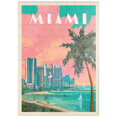 puzzleplate Miami, FL: South Beach, Vintage Poster 100 Puzzle
