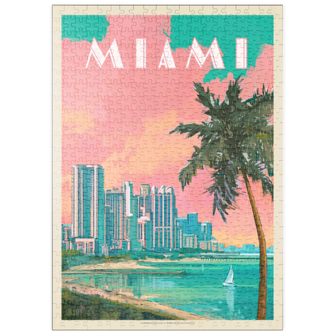 puzzleplate Miami, FL: South Beach, Vintage Poster 500 Puzzle