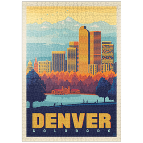 Darstellung des Puzzle-Motivs Denver, Colorado: City Park, Vintage Poster – Puzzleteile: 1000