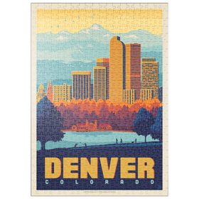 Darstellung des Puzzle Motivs Denver, Colorado: City Park, Vintage Poster - Puzzleteile: 500