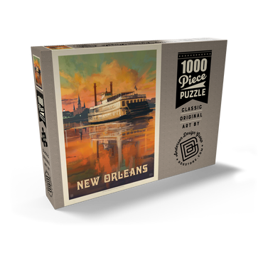 New Orleans: Riverboat, Vintage Poster 1000 Puzzle Schachtel Ansicht2