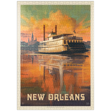 puzzleplate New Orleans: Riverboat, Vintage Poster 1000 Puzzle