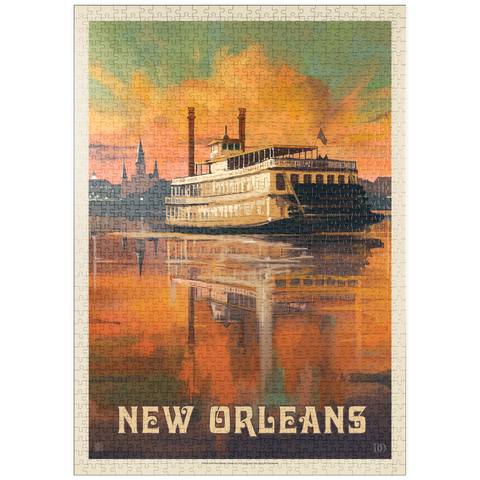 puzzleplate New Orleans: Riverboat, Vintage Poster 1000 Puzzle