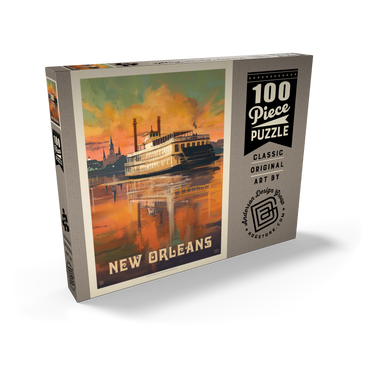 New Orleans: Riverboat, Vintage Poster 100 Puzzle Schachtel Ansicht2