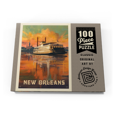New Orleans: Riverboat, Vintage Poster 100 Puzzle Schachtel Ansicht3