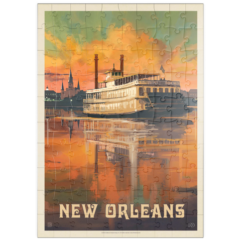 puzzleplate New Orleans: Riverboat, Vintage Poster 100 Puzzle
