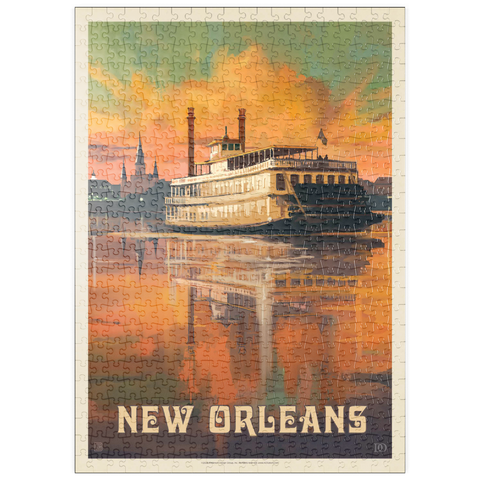 puzzleplate New Orleans: Riverboat, Vintage Poster 500 Puzzle