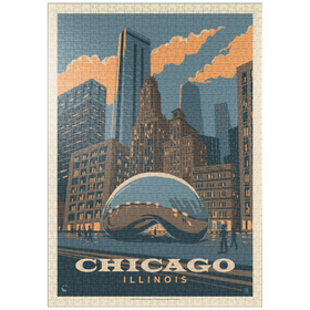 Darstellung des Puzzle-Motivs Chicago, IL: Magic Bean, Vintage Poster – Puzzleteile: 1000