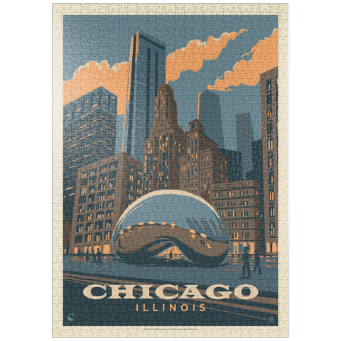 puzzleplate Chicago, IL: Magic Bean, Vintage Poster 1000 Puzzle
