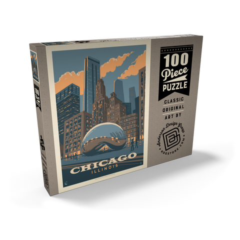 Chicago, IL: Magic Bean, Vintage Poster 100 Puzzle Schachtel Ansicht2