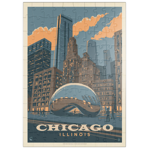 puzzleplate Chicago, IL: Magic Bean, Vintage Poster 100 Puzzle