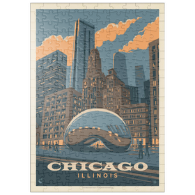 Darstellung des Puzzle-Motivs Chicago, IL: Magic Bean, Vintage Poster – Puzzleteile: 200