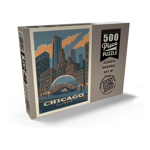 Chicago, IL: Magic Bean, Vintage Poster 500 Puzzle Schachtel Ansicht2