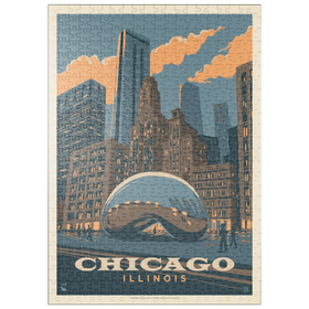 Darstellung des Puzzle-Motivs Chicago, IL: Magic Bean, Vintage Poster – Puzzleteile: 500