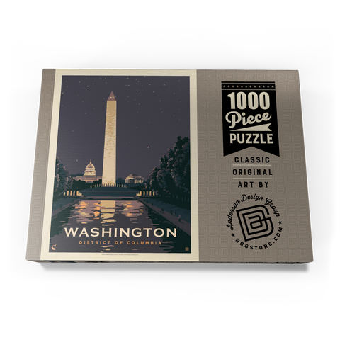 Washington DC: Reflections Of Freedom, Vintage Poster 1000 Puzzle Schachtel Ansicht3