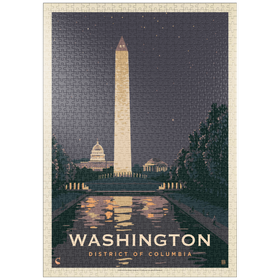 Darstellung des Puzzle-Motivs Washington DC: Reflections Of Freedom, Vintage Poster – Puzzleteile: 1000