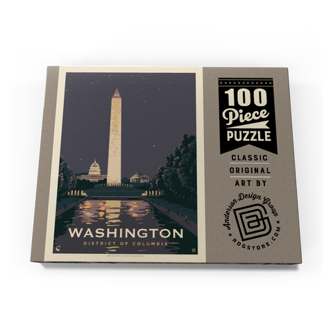 Washington DC: Reflections Of Freedom, Vintage Poster 100 Puzzle Schachtel Ansicht3