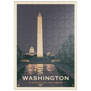 puzzleplate Washington DC: Reflections Of Freedom, Vintage Poster 100 Puzzle