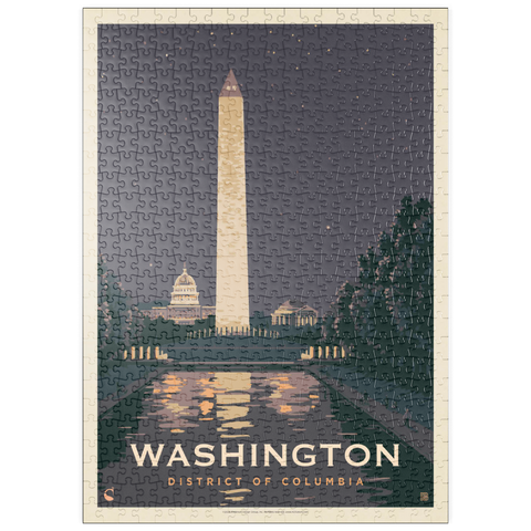 puzzleplate Washington DC: Reflections Of Freedom, Vintage Poster 500 Puzzle