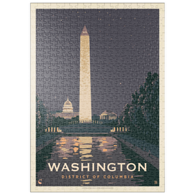 Darstellung des Puzzle Motivs Washington DC: Reflections Of Freedom, Vintage Poster - Puzzleteile: 500