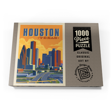 Houston, Texas: Skyline, Vintage Poster 1000 Puzzle Schachtel Ansicht3