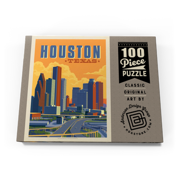 Houston, Texas: Skyline, Vintage Poster 100 Puzzle Schachtel Ansicht3