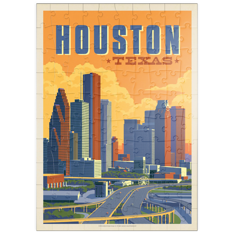 puzzleplate Houston, Texas: Skyline, Vintage Poster 100 Puzzle