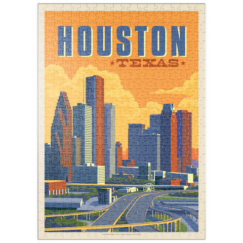 puzzleplate Houston, Texas: Skyline, Vintage Poster 500 Puzzle