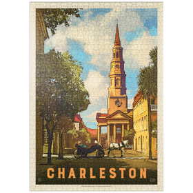 Darstellung des Puzzle-Motivs Charleston, South Carolina: St Philip's Church, Vintage Poster – Puzzleteile: 1000