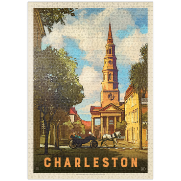 puzzleplate Charleston, South Carolina: St Philip's Church, Vintage Poster 1000 Puzzle