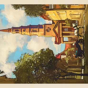 Charleston, South Carolina: St Philip's Church, Vintage Poster 1000 Puzzle 3D Modell