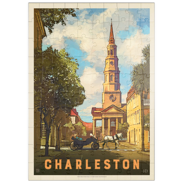 puzzleplate Charleston, South Carolina: St Philip's Church, Vintage Poster 100 Puzzle