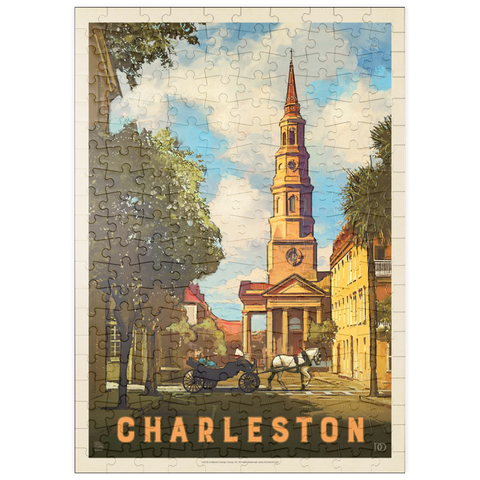 puzzleplate Charleston, South Carolina: St Philip's Church, Vintage Poster 200 Puzzle