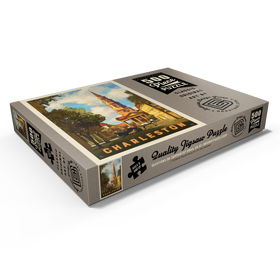 Darstellung des Puzzle Motivs Charleston, South Carolina: St Philip's Church, Vintage Poster - Puzzleteile: 500