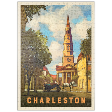 puzzleplate Charleston, South Carolina: St Philip's Church, Vintage Poster 500 Puzzle