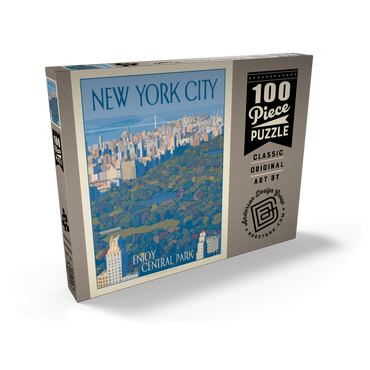 New York City: Enjoy Central Park, Vintage Poster 100 Puzzle Schachtel Ansicht2