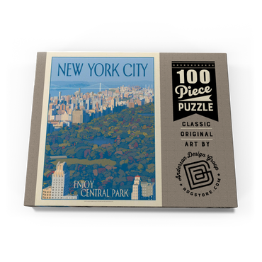 New York City: Enjoy Central Park, Vintage Poster 100 Puzzle Schachtel Ansicht3