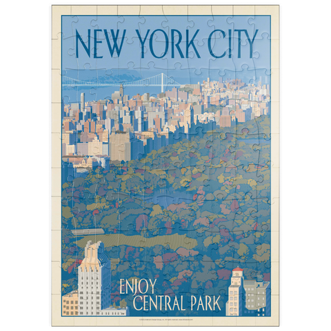 puzzleplate New York City: Enjoy Central Park, Vintage Poster 100 Puzzle