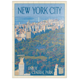 Darstellung des Puzzle Motivs New York City: Enjoy Central Park, Vintage Poster - Puzzleteile: 100
