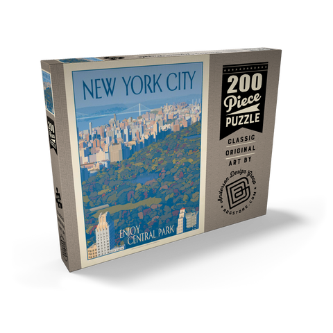 New York City: Enjoy Central Park, Vintage Poster 200 Puzzle Schachtel Ansicht2