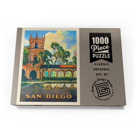 San Diego, CA: Balboa Park, Vintage Poster 1000 Puzzle Schachtel Ansicht3