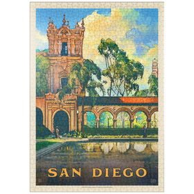 Darstellung des Puzzle-Motivs San Diego, CA: Balboa Park, Vintage Poster – Puzzleteile: 1000