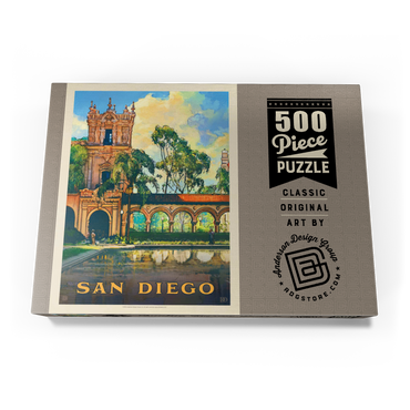San Diego, CA: Balboa Park, Vintage Poster 500 Puzzle Schachtel Ansicht3