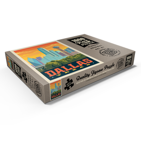 Alternative Darstellung des Puzzle-Motivs Dallas, Texas: Sunset Skyline, Vintage Poster – Puzzleteile: 1000