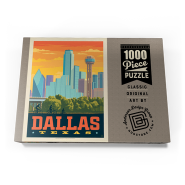 Dallas, Texas: Sunset Skyline, Vintage Poster 1000 Puzzle Schachtel Ansicht3