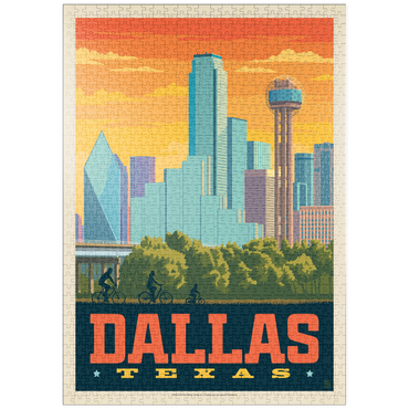 puzzleplate Dallas, Texas: Sunset Skyline, Vintage Poster 1000 Puzzle