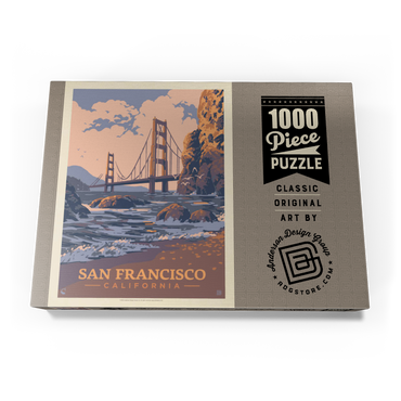 San Francisco, CA: Golden Gate-Water's Edge, Vintage Poster 1000 Puzzle Schachtel Ansicht3