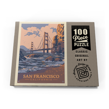 San Francisco, CA: Golden Gate-Water's Edge, Vintage Poster 100 Puzzle Schachtel Ansicht3