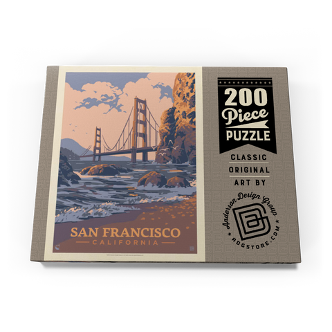 San Francisco, CA: Golden Gate-Water's Edge, Vintage Poster 200 Puzzle Schachtel Ansicht3